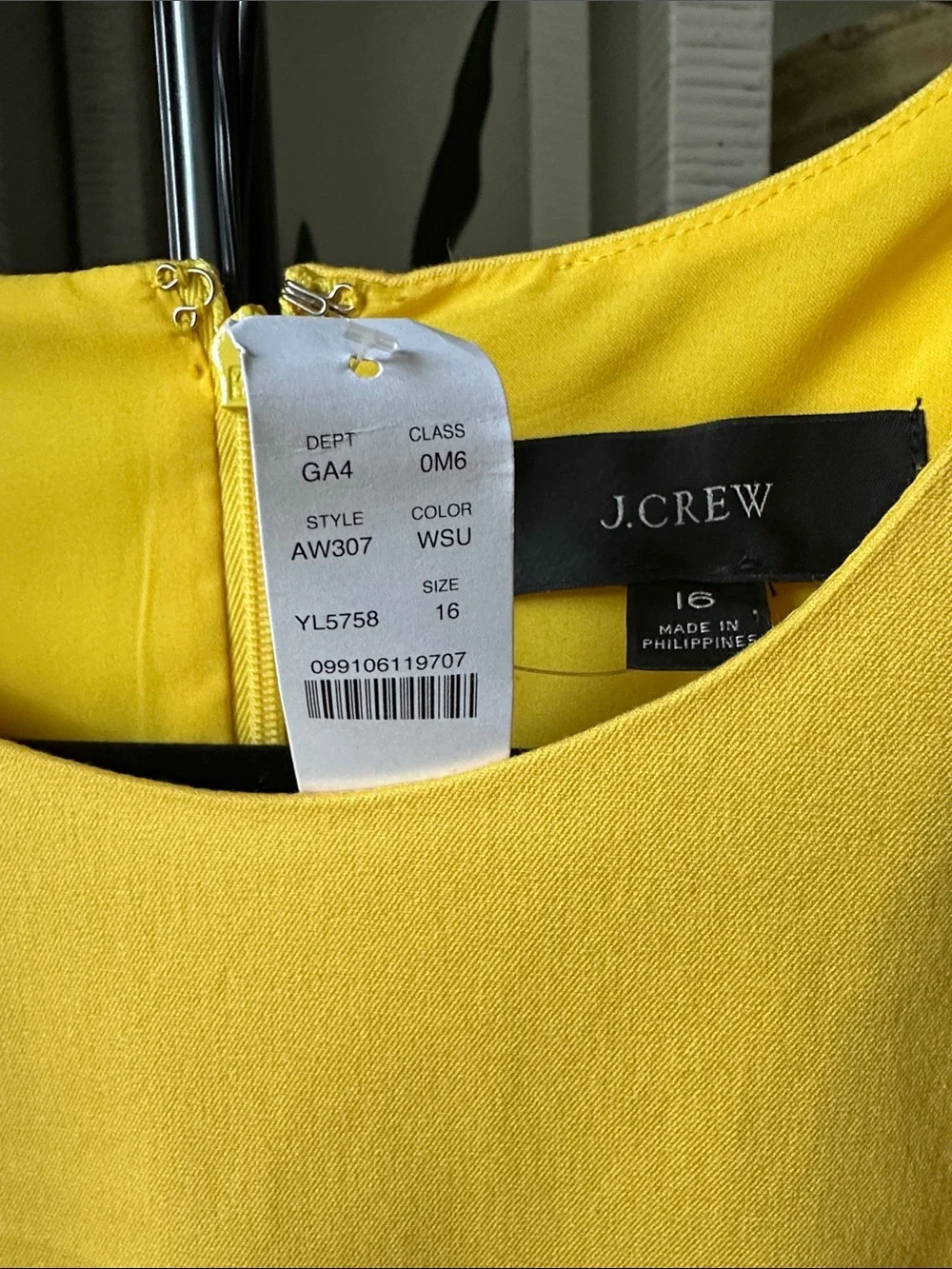 J. Crew Yellow Short-Sleeve Sheath Dress